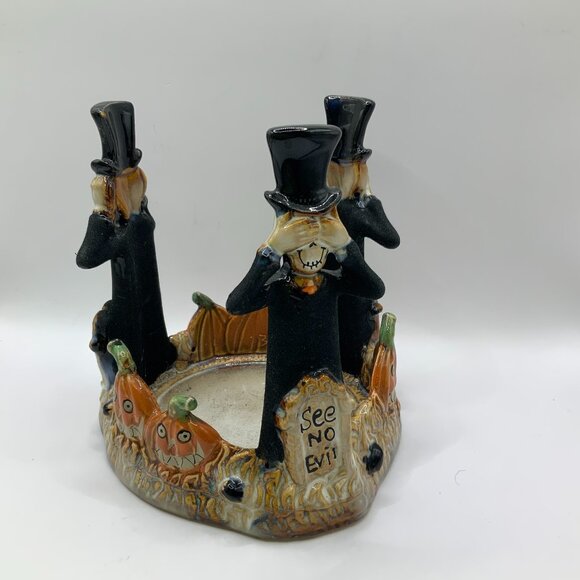 Yankee Candle Boney Bunch 2011 See Hear Speak No Evil Jar Candle Holder - Picture 1 of 5